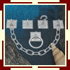 Door check chain, staple, hook and ring